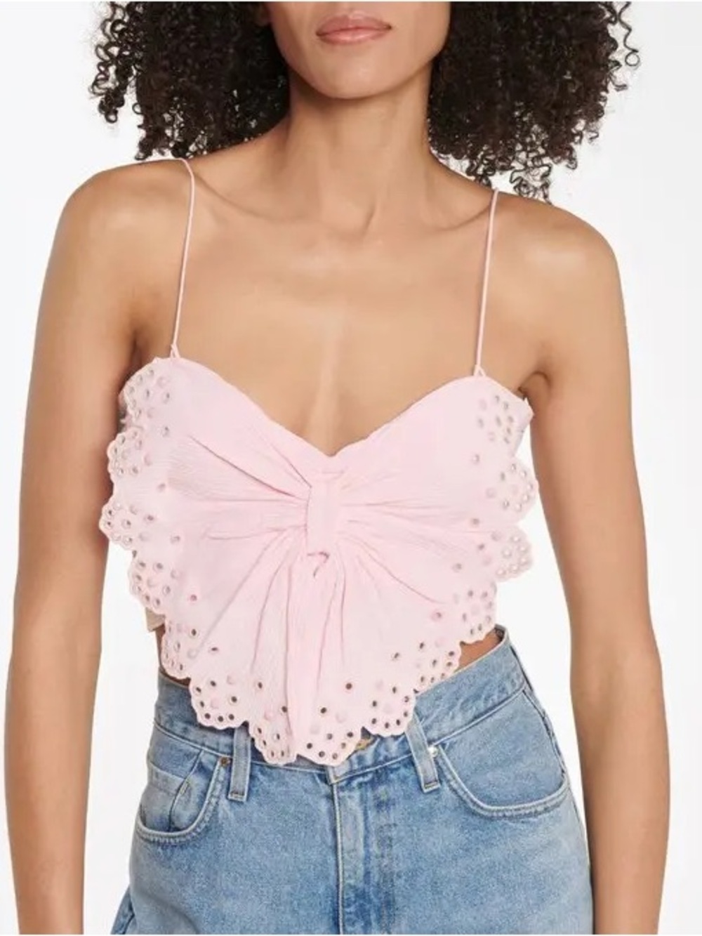 RARE ISABEL MARANT Linen Cotton And Silk Crop Top In Pink